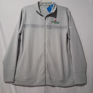 Columbia Light Gray Full-Zip Jacket Heineken Silver